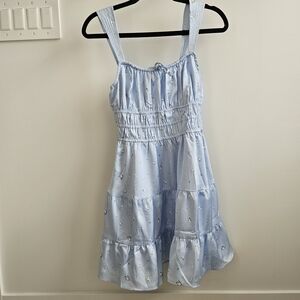 Sunday Best Sky Blue Floral Mini Dress